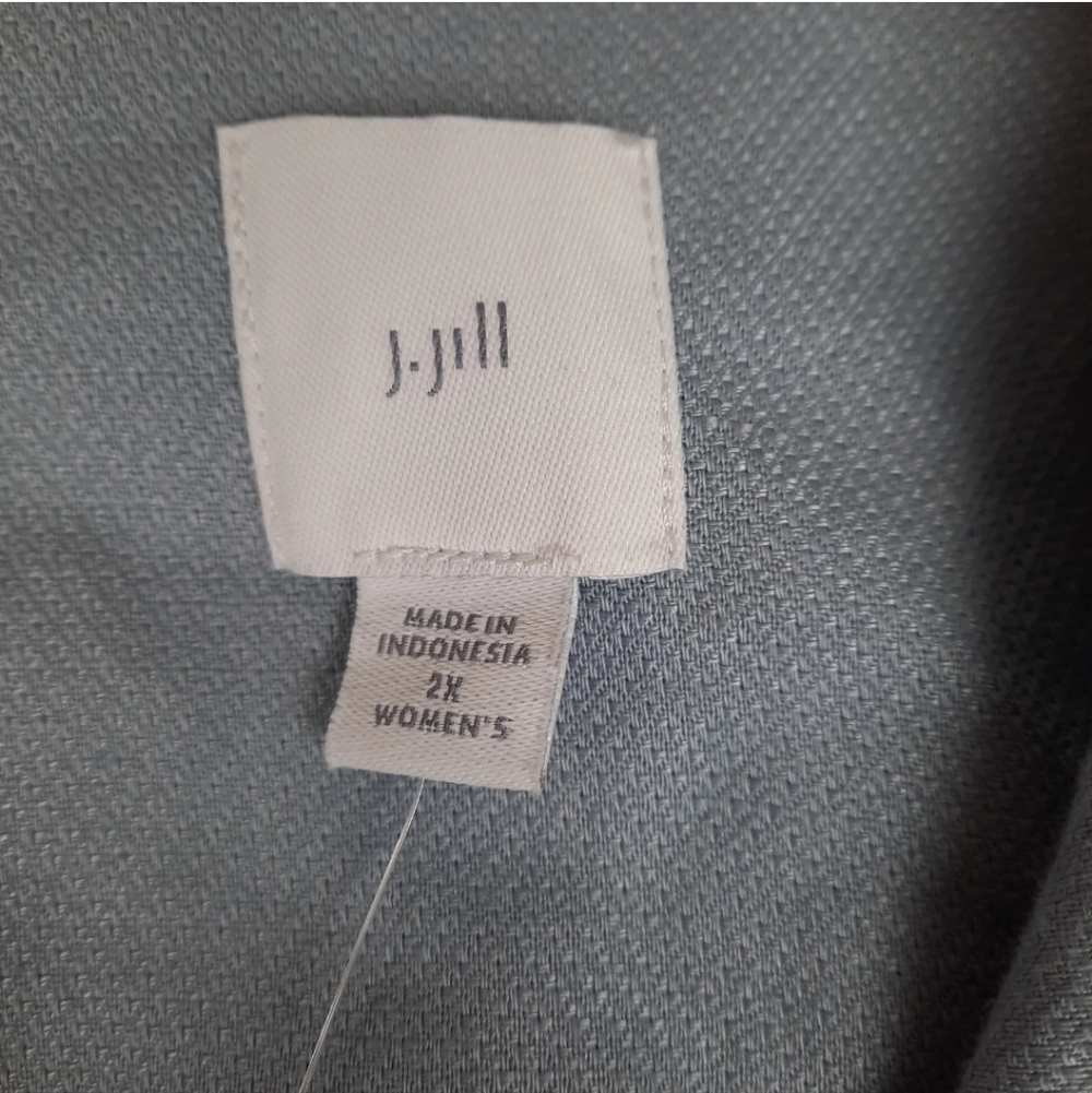 NWT J. Jill Linen Cotton Lightweight Peacoat Blazer Dusty Blue Size 2XL Breeze - Picture 5 of 10